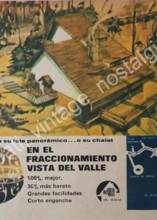 CARTEL ANTIGUO ORIGINAL DE COLONIA. FRACCIONAMIENTO VISTA DEL VALLE 1969