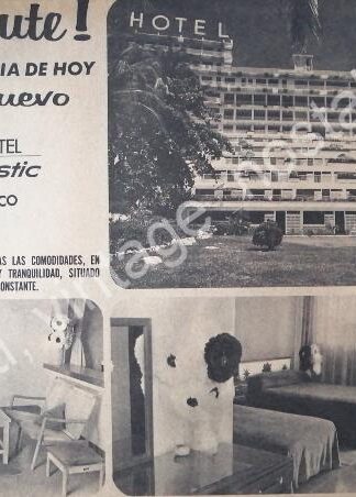 CARTEL ANTIGUO ORIGINAL DE HOTEL MAJESTIC ACAPULCO 1960s / HOTELES