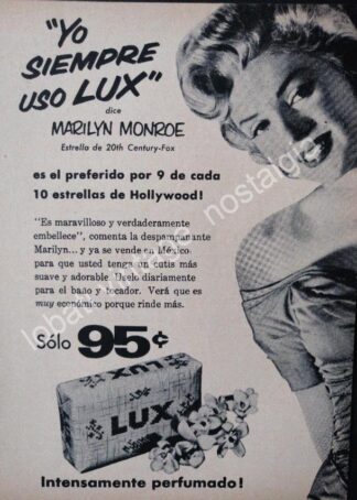 CARTEL ANTIGUO ORIGINAL DE MARILYN MONROE Y JABONES LUX 1953 / FEP