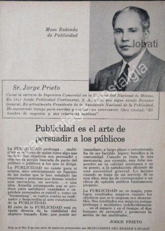 CARTEL ANTIGUO ORIGINAL DE JORGE PRIETO 1950s PUBLICISTA. PUBLICIDAD CONTINENTAL S.A