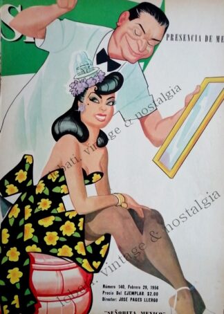 CARTEL ANTIGUO ORIGINAL DE PORTADA CON MARTA BAUMANN KELLER SEÑORITA MEXICO 1956