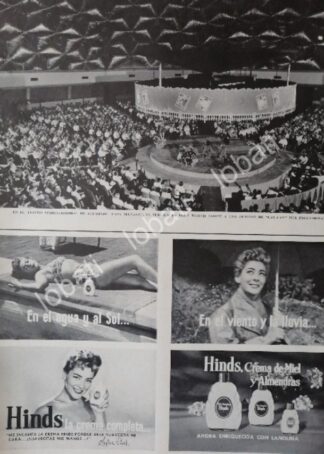 CARTEL ANTIGUO ORIGINAL DE SILVIA PINAL Y CREMA HINDS, TEATRO CASA MAÑANA TX. 1959 / FEP