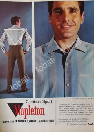 CARTEL ANTIGUO ORIGINAL DE ALDO MONTI Y CAMISAS MAPLETON 1965 /FEP 7