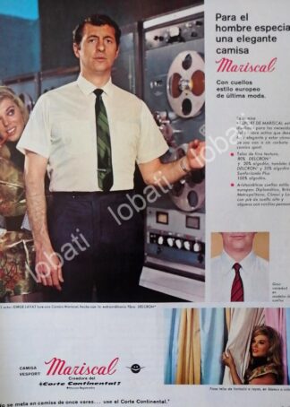 CARTEL ANTIGUO ORIGINAL DE JORGE LAVAT Y CAMISAS MARISCAL 1968 / FEP 2