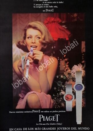 CARTEL ANTIGUO ORIGINAL DE TERE VELAZQUEZ Y RELOJES PIAGET 1967 / MUY RARO /FEP