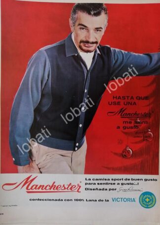 CARTEL ANTIGUO ORIGINAL DE MAURICIO GARCES Y CAMISAS MANCHESTER 1968 /FEP 14