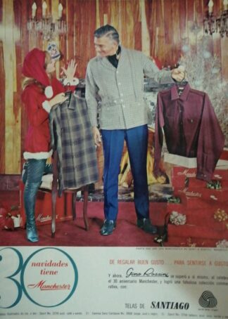 CARTEL ANTIGUO ORIGINAL DE MAURICIO GARCES Y CAMISAS MANCHESTER 1968 /FEP 17