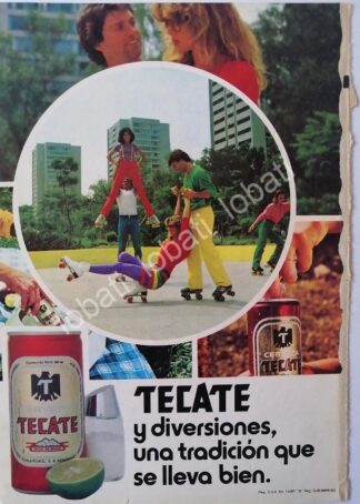 CARTEL ANTIGUO ORIGINAL DE CERVEZA TECATE 1981 / MINI CARTEL /11