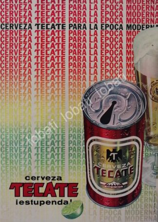 CARTEL ANTIGUO ORIGINAL DE CERVEZA TECATE 1973 / MINI CARTEL /9