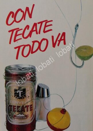 CARTEL ANTIGUO ORIGINAL DE CERVEZA TECATE 1986 / MINI CARTEL /7