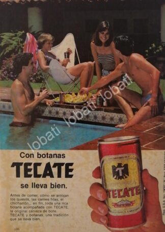 CARTEL ANTIGUO ORIGINAL DE CERVEZA TECATE 1986 / MINI CARTEL /6