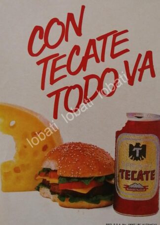 CARTEL ANTIGUO ORIGINAL DE CERVEZA TECATE 1986 / MINI CARTEL /5