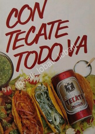 CARTEL ANTIGUO ORIGINAL DE CERVEZA TECATE 1986 / MINI CARTEL /4