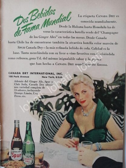 CARTEL ANTIGUO ORIGINAL DE SET DE 3 MINI CARTELES REFRESCOS CANADA DRY 1940s - Image 3