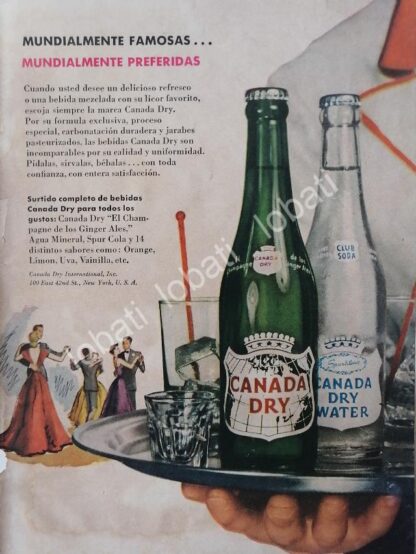 CARTEL ANTIGUO ORIGINAL DE SET DE 3 MINI CARTELES REFRESCOS CANADA DRY 1940s - Image 2