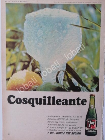 CARTEL ANTIGUO ORIGINAL DE SET DE 3 MINI CARTELES REFRESCOS 7up 1966 - Image 3