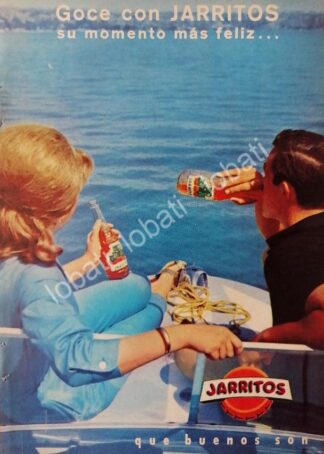 CARTEL ANTIGUO ORIGINAL DE MINI CARTEL REFRESCOS JARRITOS 1960s / RARO