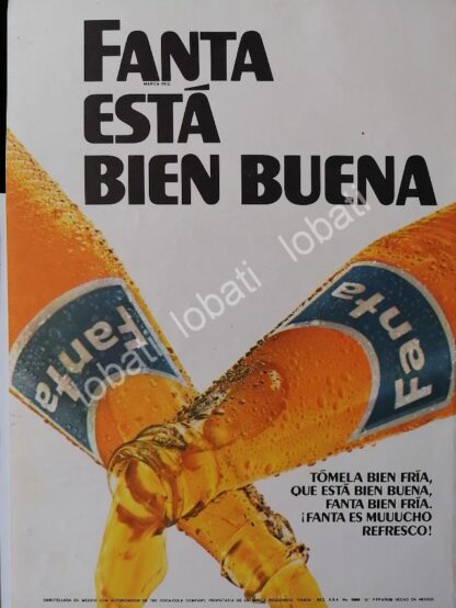 CARTEL ANTIGUO ORIGINAL DE SET DE 4 AFICHES REFRESCOS FANTA, ESTA BIEN BUENA 1969 - Image 2