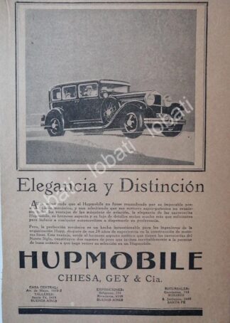 CARTEL ANTIGUO ORIGINAL DE AUTOS HUPMOBILE SEDAN /120