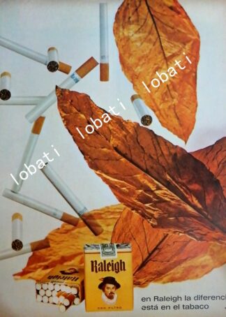 CARTEL ANTIGUO ORIGINAL DE CIGARROS RALEIGH 1959 /T268