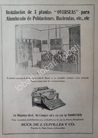 CARTEL ANTIGUO ORIGINAL DE MAQUINAS DE ESCRIBIR WOODSTOCK - 1919 /26/ MUY RARO