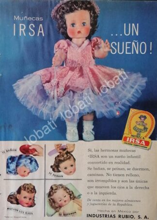 CARTEL ANTIGUO ORIGINAL DE MUÑECAS IRSA. 1953 INDUSTRIAS RUBIO / MUY RARO