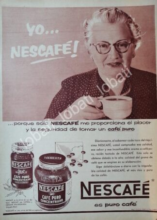 CARTEL ANTIGUO ORIGINAL DE CAFE NESCAFE 1956 /42