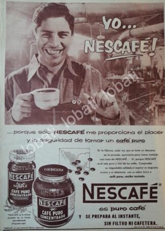 CARTEL ANTIGUO ORIGINAL DE CAFE NESCAFE 1956 /45