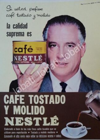 CARTEL ANTIGUO ORIGINAL DE CAFE NESTLE 1961 NESTLE