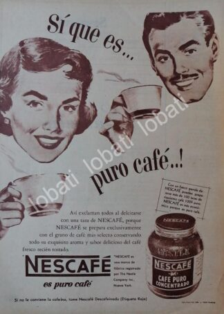 CARTEL ANTIGUO ORIGINAL DE CAFE NESCAFE 1955 (NESTLE) /49