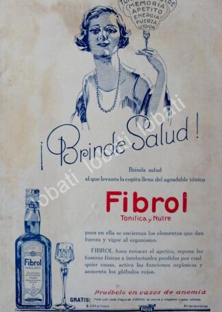CARTEL ANTIGUO ORIGINAL DE MEDICINA. TONICO FIBROL 1930s /17