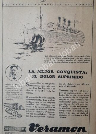 CARTEL ANTIGUO ORIGINAL DE MEDICINA VERAMON 1926 SCHERING /13