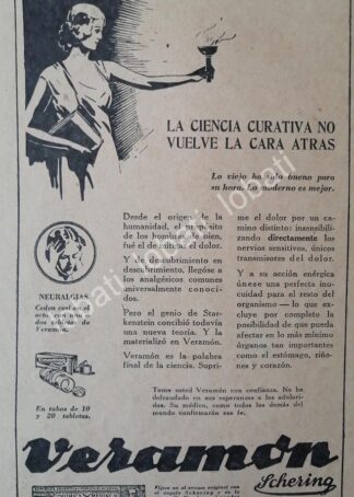 CARTEL ANTIGUO ORIGINAL DE MEDICINA VERAMON 1927 SCHERING /10