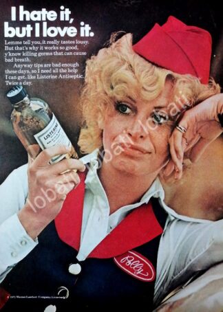 CARTEL ANTIGUO ORIGINAL DE ENJUAGE BUCAL LISTERINE 1971 /8