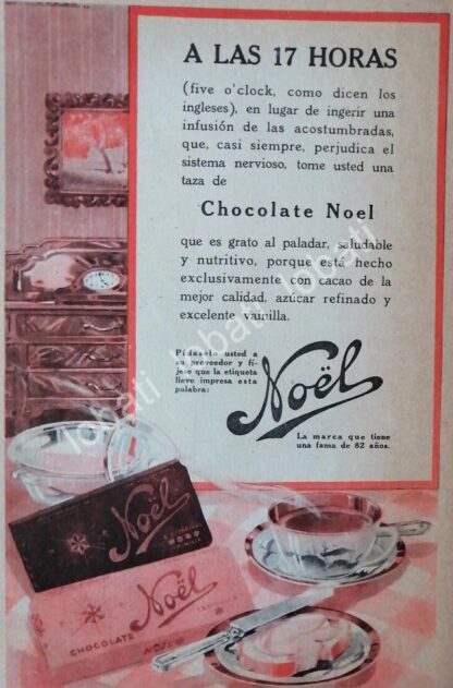 CARTEL ANTIGUO ORIGINAL DE CHOCOLATES NOEL 1928 /8 ARGENTINA-MEXICO