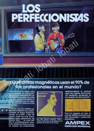 CARTEL ANTIGUO ORIGINAL DE CINTAS DE AUDIO AMPEX 1970s /191