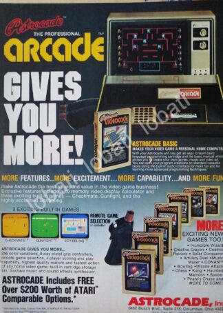 CARTEL ANTIGUO ORIGINAL DE VIDEO JUEGO ARCADE ASTROCADE 1982 /179 SUPER RARO