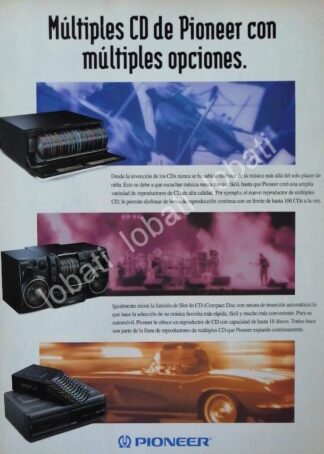 CARTEL ANTIGUO ORIGINAL DE EQUIPO DE AUDIO CARGADOR DE CD PIONNER 1990s /175 RARO