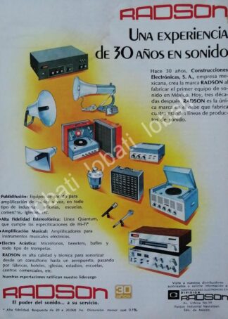 CARTEL ANTIGUO ORIGINAL DE EQUIPOS DE AUDIO RADSON 1979 /172
