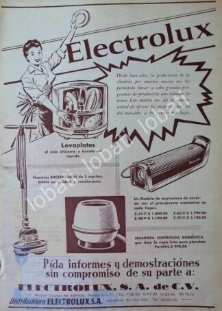 CARTEL ANTIGUO ORIGINAL DE ELECTRODOMESTICOS ELETROLUX 1962 /166
