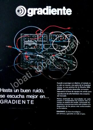 CARTEL ANTIGUO ORIGINAL DE EQUIPOS DE AUDIO GRADIENTE 1970s /165