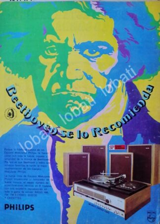 CARTEL ANTIGUO ORIGINAL DE RADIO TORNAMESA PHILIPS 1977 50 ANIVERSARIO /162