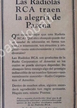 CARTEL ANTIGUO ORIGINAL DE RADIOS RADIOLAS RCA 1926 /161