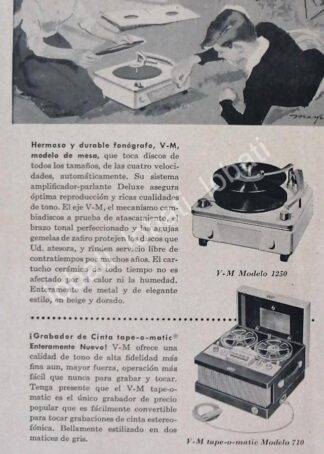 CARTEL ANTIGUO ORIGINAL DE TOCA DISCOS VOICE OF MUSIC 1950s /160