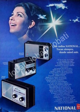CARTEL ANTIGUO ORIGINAL DE RADIOS NATIONAL 1969 /159