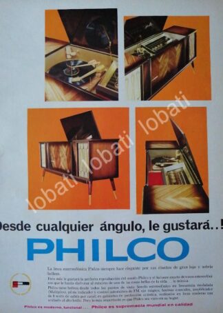 CARTEL ANTIGUO ORIGINAL DE RADIO CONSOLA PHILCO 1960s /158