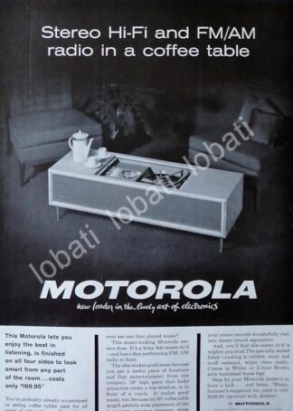 CARTEL ANTIGUO ORIGINAL DE RADIO CONSOLA MOTOROLA 1950 /155 RARO