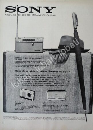CARTEL ANTIGUO ORIGINAL DE RADIOS SONY TR-8158 Y OTROS 1960s. /149