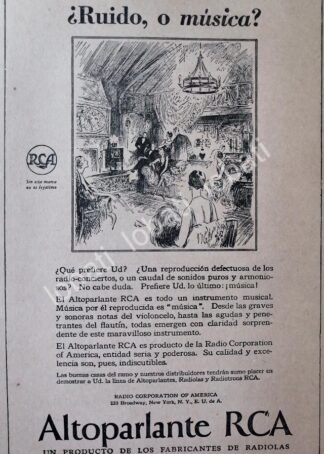 CARTEL ANTIGUO ORIGINAL DE RADIOS RCA VICTOR 1928 /135