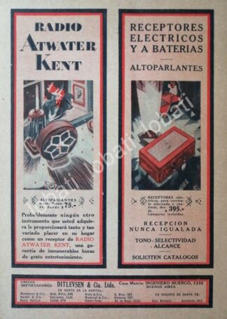 CARTEL ANTIGUO ORIGINAL DE RADIOS ATWATER KENT 1929 /134